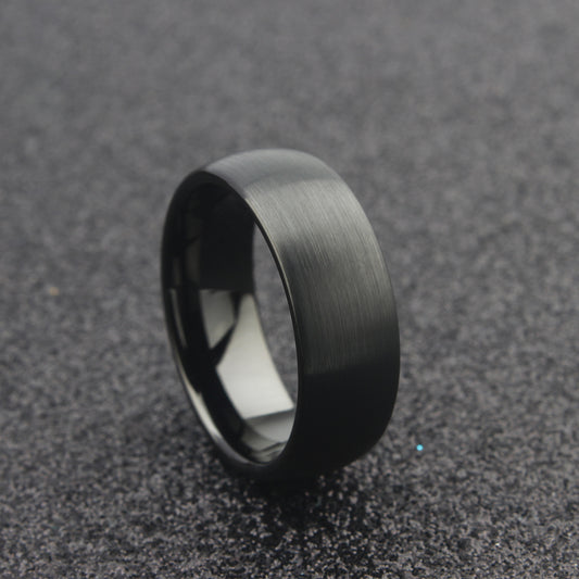 The Antares - 8mm Brushed Black Tungsten Ring