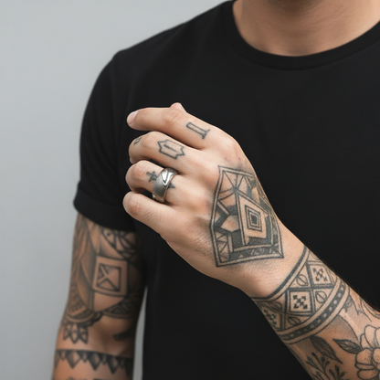 The Centaurus - 8mm Damascus Steel & Whisky Barrel Wood Ring