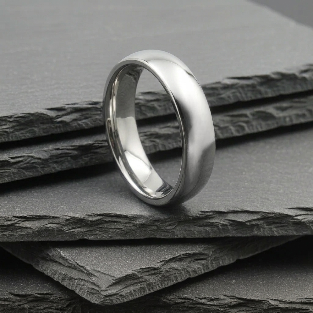 The Crux - 6mm Polished Tungsten Court Ring