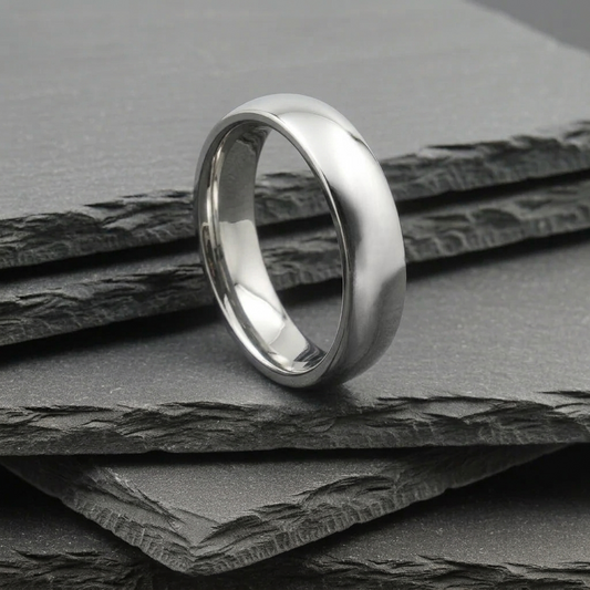 The Crux - 6mm Polished Tungsten Court Ring