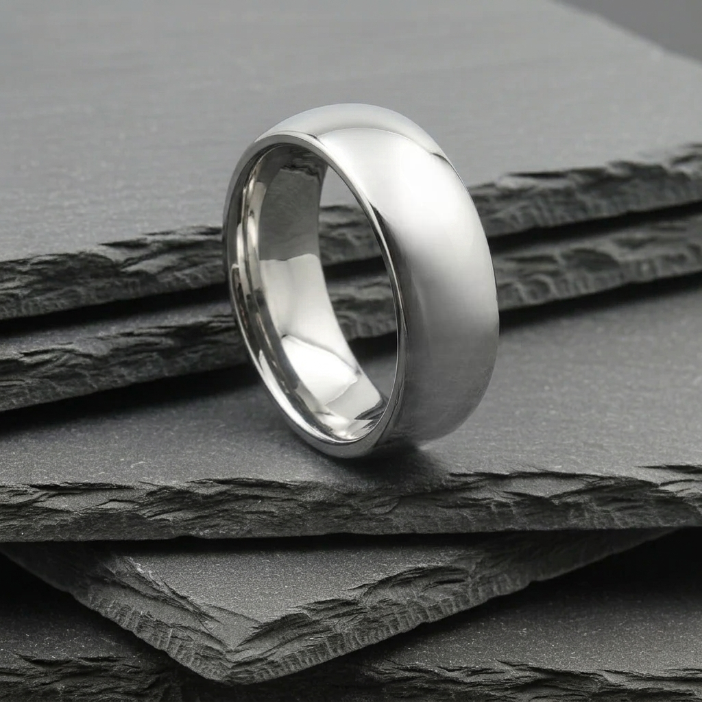 The Crux - 8mm Polished Tungsten Court Ring