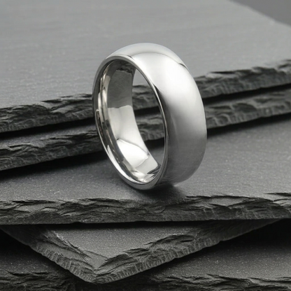The Crux - 8mm Polished Tungsten Court Ring