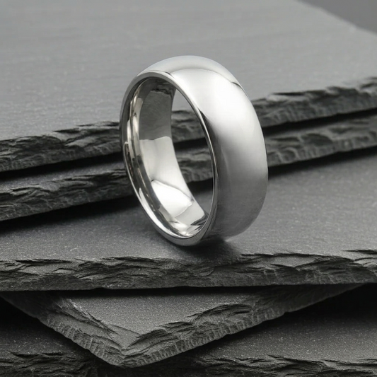 The Crux - 8mm Polished Tungsten Court Ring
